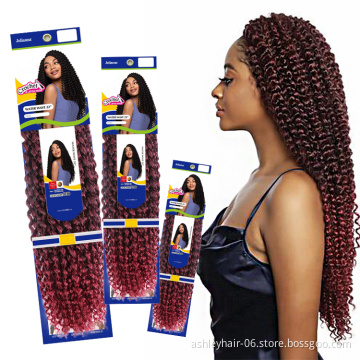 Wholesale Kanekalon Passion Twist Prelooped Braiding 18" Synthetic Crochet Braid Hair 22 inch Water Wave Passion Twist Hair